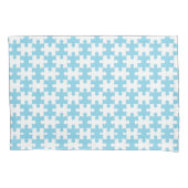 Light Blue en White Jigzaag Puzzle Piece Patroon Kussensloop (Voorkant)