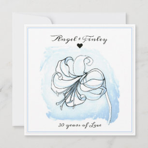 Light Blue en White Lily 30th Wedding Jubileum
