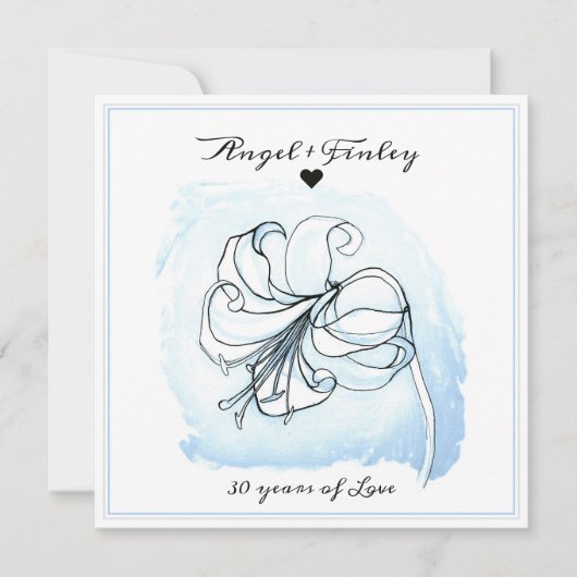 Light Blue en White Lily 30th Wedding Jubileum (Voorkant)
