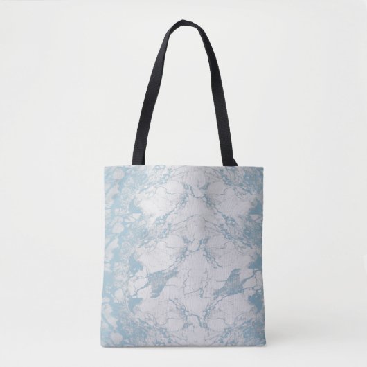 Light Blue en White Marble Pattern Tote Bag (Voorkant)