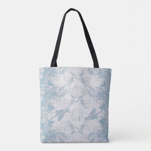 Light Blue en White Marble Pattern Tote Bag (Achterkant)