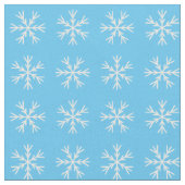Light Blue en White Snowflake Pattern Stof (Close Up)