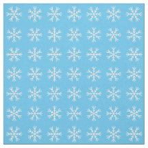 Light Blue en White Snowflake Pattern