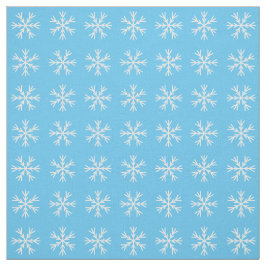 Light Blue en White Snowflake Pattern Stof