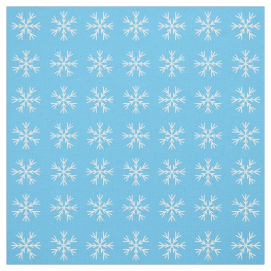 Light Blue en White Snowflake Pattern Stof (Swatch)