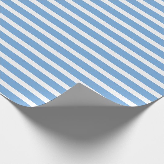 Light Blue en White Stripes Gift Cadeaupapier (Hoek)