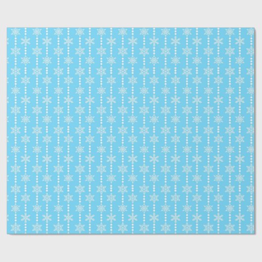 Light Blue en White Winter Snowflakes Pattern Cadeaupapier (Vlak)