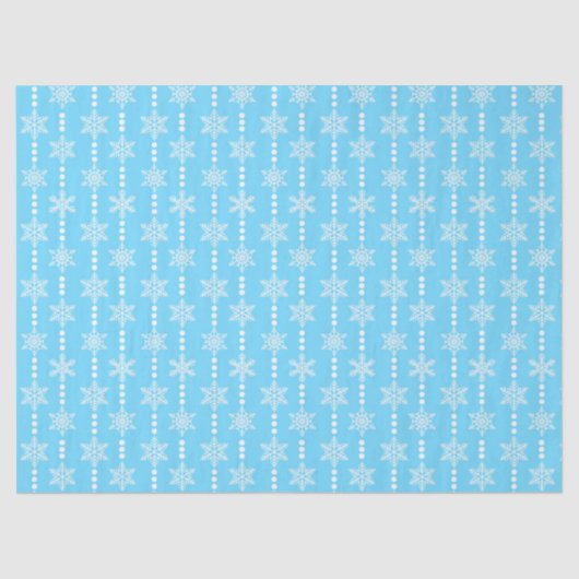 Light Blue en White Winter Snowflakes Pattern Tissuepapier (Voorkant)