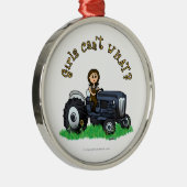 Light Blue Farmer Metalen Ornament (Rechts)