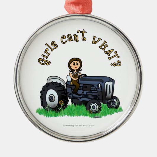 Light Blue Farmer Metalen Ornament (Voorkant)