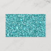 Light Blue Faux Glitter Visitekaartje (Achterkant)