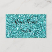 Light Blue Faux Glitter Visitekaartje (Voorkant)