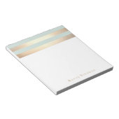 Light Blue Faux Gold Foil Stripes Notitieblok (Schuin)