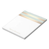 Light Blue Faux Gold Foil Stripes Notitieblok (Linkerzijde)