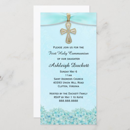 Light Blue First Community-uitnodiging (Voorkant / Achterkant)