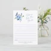 Light Blue Floral Advice for the Bride Card (Staand voorkant)