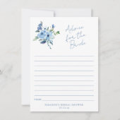 Light Blue Floral Advice for the Bride Card (Voorkant)