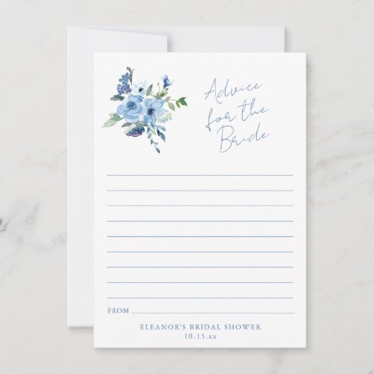 Light Blue Floral Advice for the Bride Card (Voorkant)