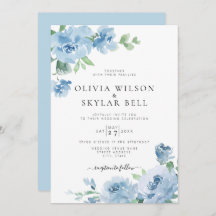 Light Blue Floral Baby Blue Botanical Weddenschap 