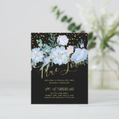 Light Blue Floral Black Modern Wedding Budget (Staand voorkant)