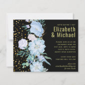 Light Blue Floral Black Modern Wedding Budget (Voorkant)
