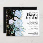 Light Blue Floral Black Modern Wedding Budget (Voorkant / Achterkant)