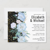 Light Blue Floral Black Modern Wedding Budget (Voorkant)