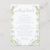 Light blue floral Boho Chic Wedding Details Cards Informatiekaartje (Voorkant)