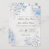 Light Blue Floral Boho Fresh Wedding Invite Kaart (Voorkant / Achterkant)