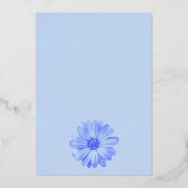 Light Blue Floral Elegant Engagement Party Folie Uitnodiging (Achterkant)