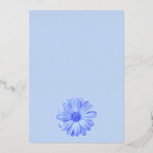 Light Blue Floral Elegant Engagement Party Folie Uitnodiging (Achterkant)