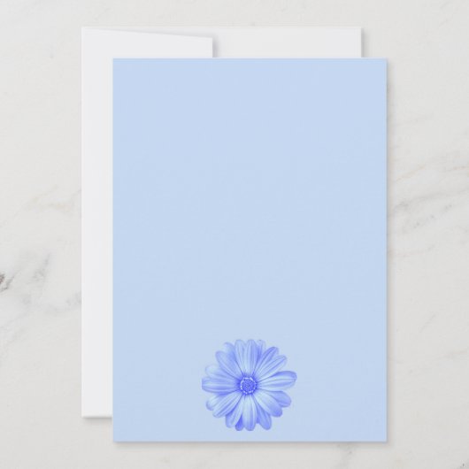Light Blue Floral Elegant Engagement Party Kaart (Achterkant)