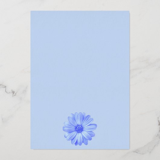Light Blue Floral Elegant Quinceanera Folie Uitnodiging (Achterkant)