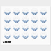 Light Blue Floral Elegant Quinceanera Ronde Sticker (Vel)