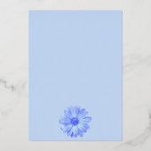 Light Blue Floral Elegant Sweet Sixteen Folie Uitnodiging (Achterkant)