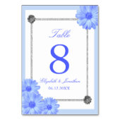 Light Blue Floral Elegant Wedding Kaart (Achterkant)