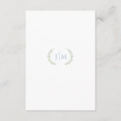 Light Blue Floral Greenery Wedding RSVP Cards Informatiekaartje (Achterkant)