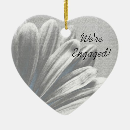 Light Blue Floral Highlight Verloving Keramisch Ornament (Voorkant)