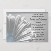 Light Blue Floral Highlight Wedding Kaart (Voorkant)