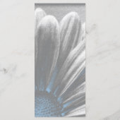 Light Blue Floral Highlight Wedding Programme Programmakaart (Achterkant)