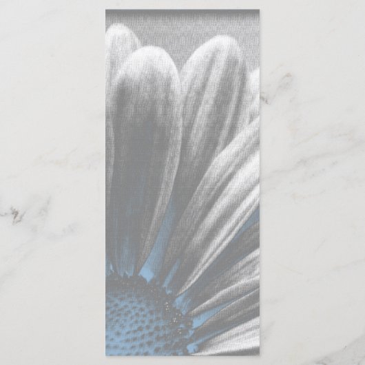 Light Blue Floral Highlight Wedding Programme Programmakaart (Achterkant)