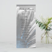 Light Blue Floral Highlight Wedding Programme Programmakaart (Staand voorkant)
