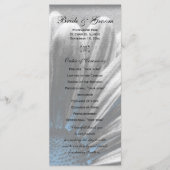 Light Blue Floral Highlight Wedding Programme Programmakaart (Voorkant)