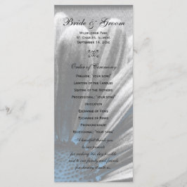Light Blue Floral Highlight Wedding Programme Programmakaart