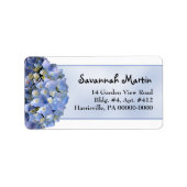 Light Blue Floral Hydrangea Wide Etiket (Voorkant)