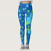 Light Blue Floral Leggings (Voorkant)