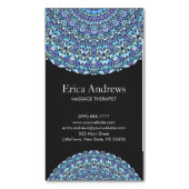 Light Blue Floral Mandala Magnetisch Visitekaartje (Voorkant Verticaal)