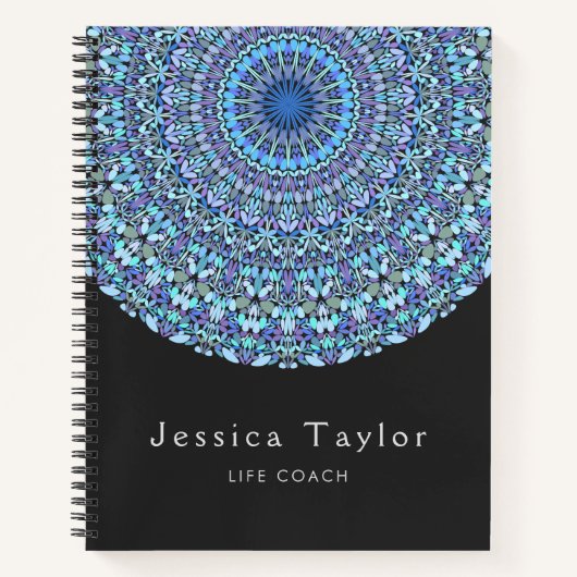 Light Blue Floral Mandala Notitieboek (Voorkant)