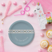 Light Blue Floral Papieren Bordje (Feest)