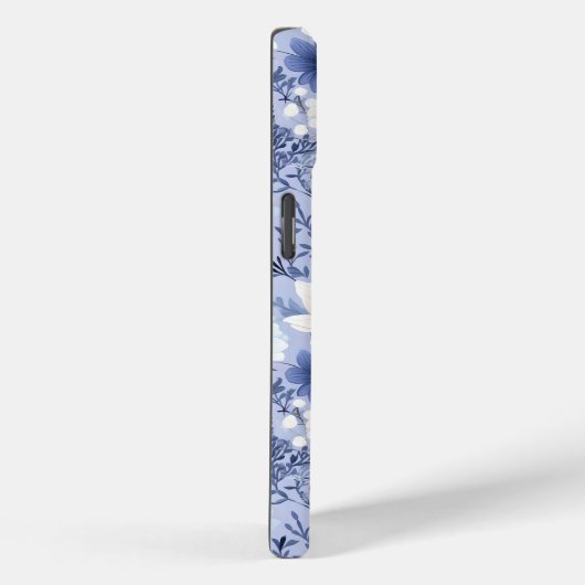 Light Blue Floral Pattern Case-Mate iPhone Case (Achterkant / Rechts)